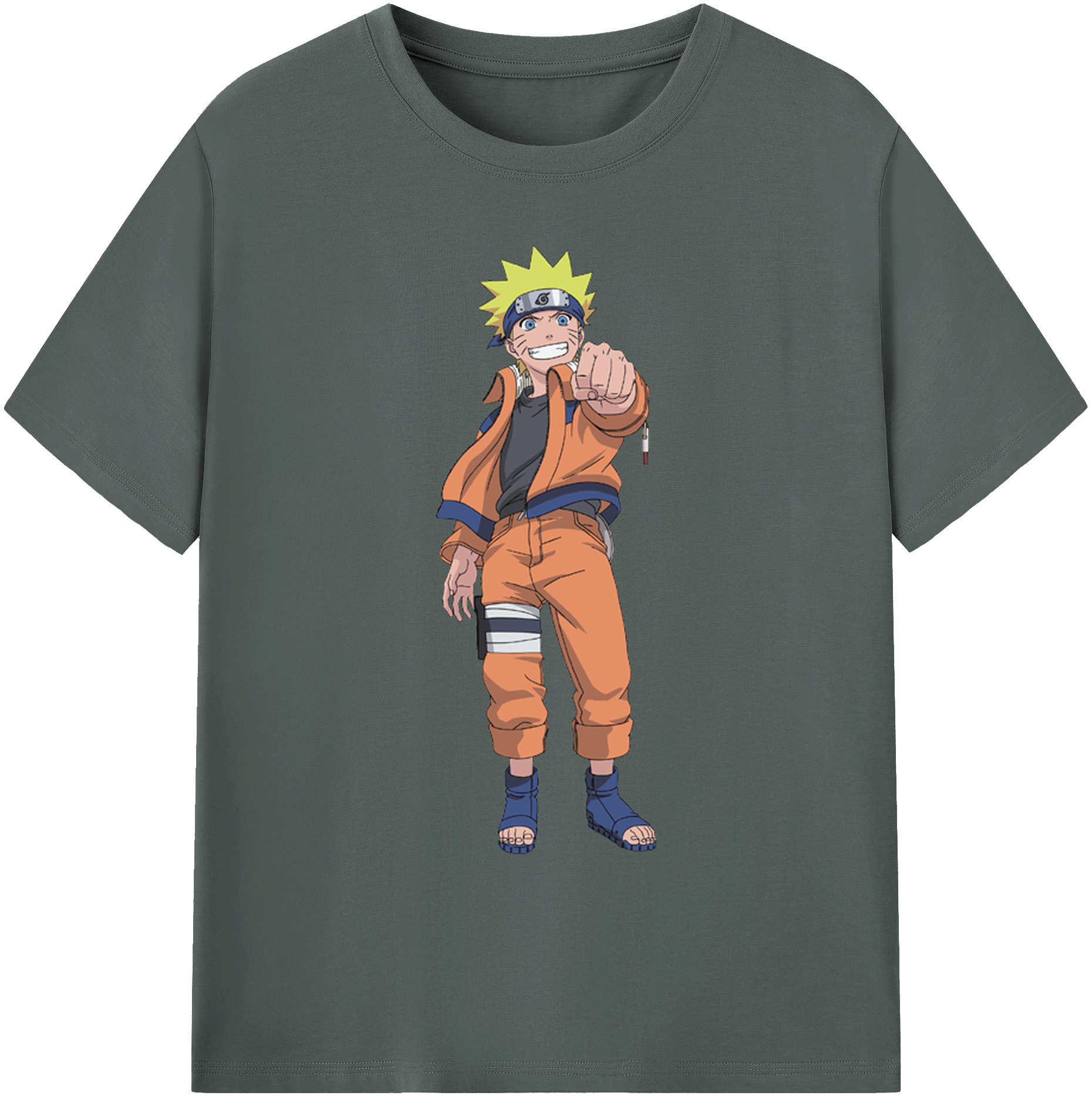 （画像用） NARUTO -ナルト- うずまき ナルト Uzumaki Naruto 綿100％ メンズ半袖Tシャツ｜肌触りやわらか＆通気性
